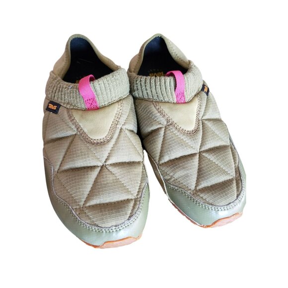 Teva Re  Ember Moc Slippers Quilted Design Knit Collar Womens Olive Size 8 - Picture 4 of 16
